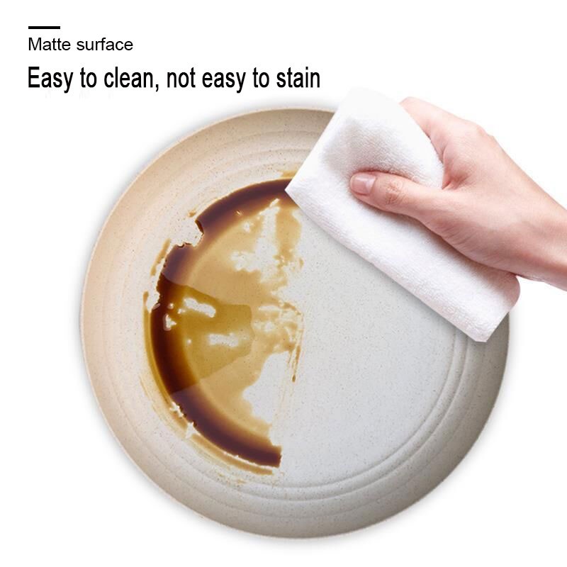 Đĩa ăn KATELV bằng rơm lúa mì không vỡ dễ lau chùi đầy màu sắc phong cách đơn giản hiện đại cho nhà hàng/ dã ngoại
