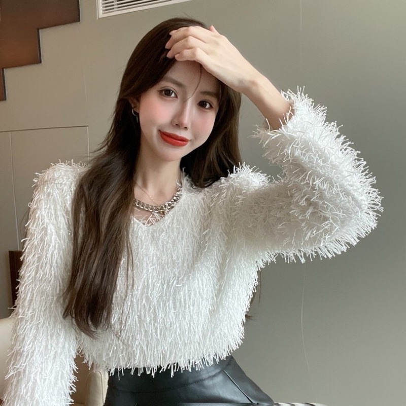 Set áo lông + chân váy da