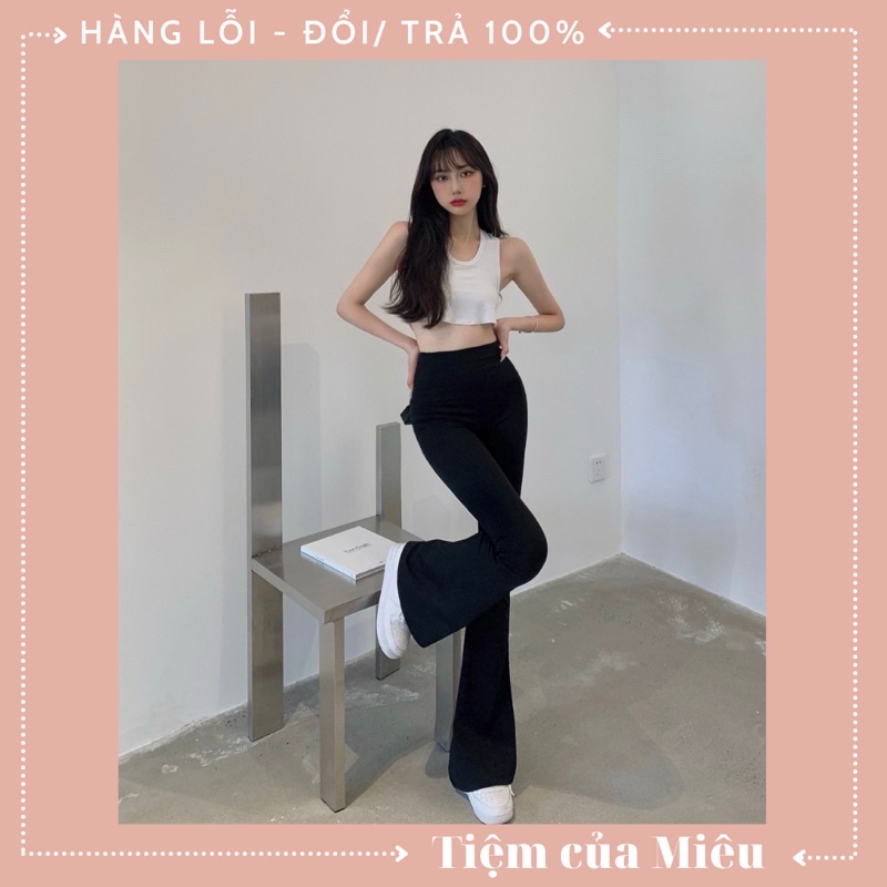 Quần vải ống loe cạp chun Tiệm của Miêu | BigBuy360 - bigbuy360.vn