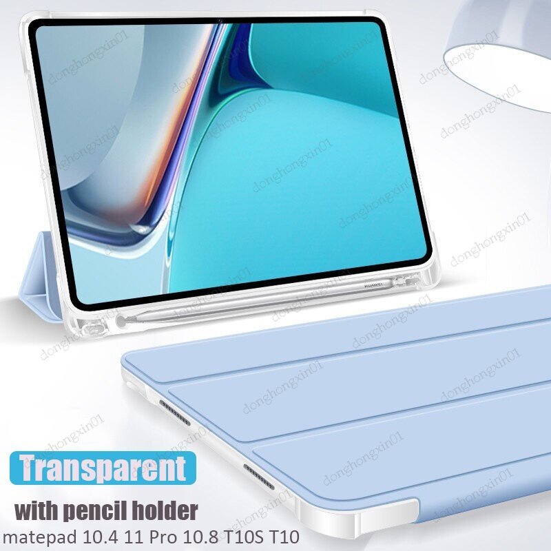 Ốp Máy Tính Bảng TPU Mềm Trong Suốt Có Ngăn Đựng Bút Cho Huawei Matepad 11 10.4 2022 T10S T10 Matepad Pro 10.8