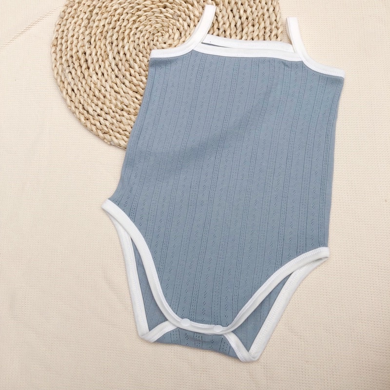 Body 2 dây chất liệu cotton thông hơi xuất hàn cho bé