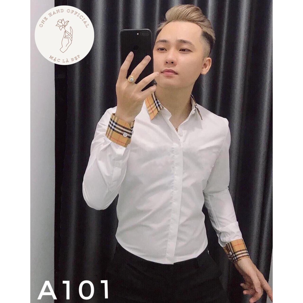 Sơ Mi Phối BBR Không Túi 1𝖍𝖆𝖓𝖉 Áo Dài Tay Nam Mặc Không Nhăn Kết Hợp Quần Âu - Mặc Là Đẹp - Mã BBR01