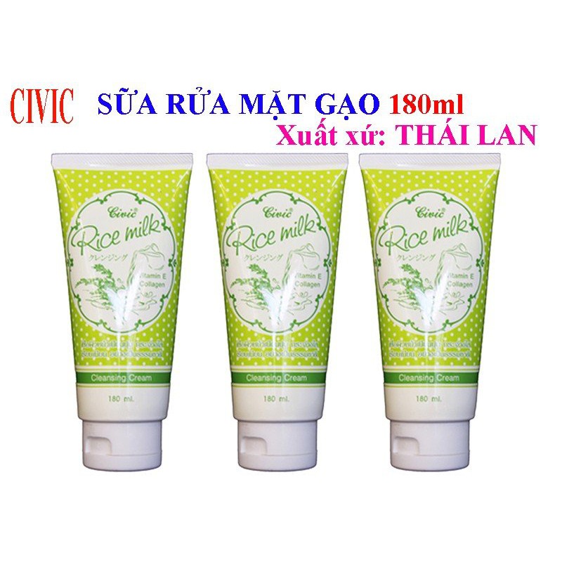 Sữa rửa mặt gạo Civic Rice milk Thái Lan 180ml