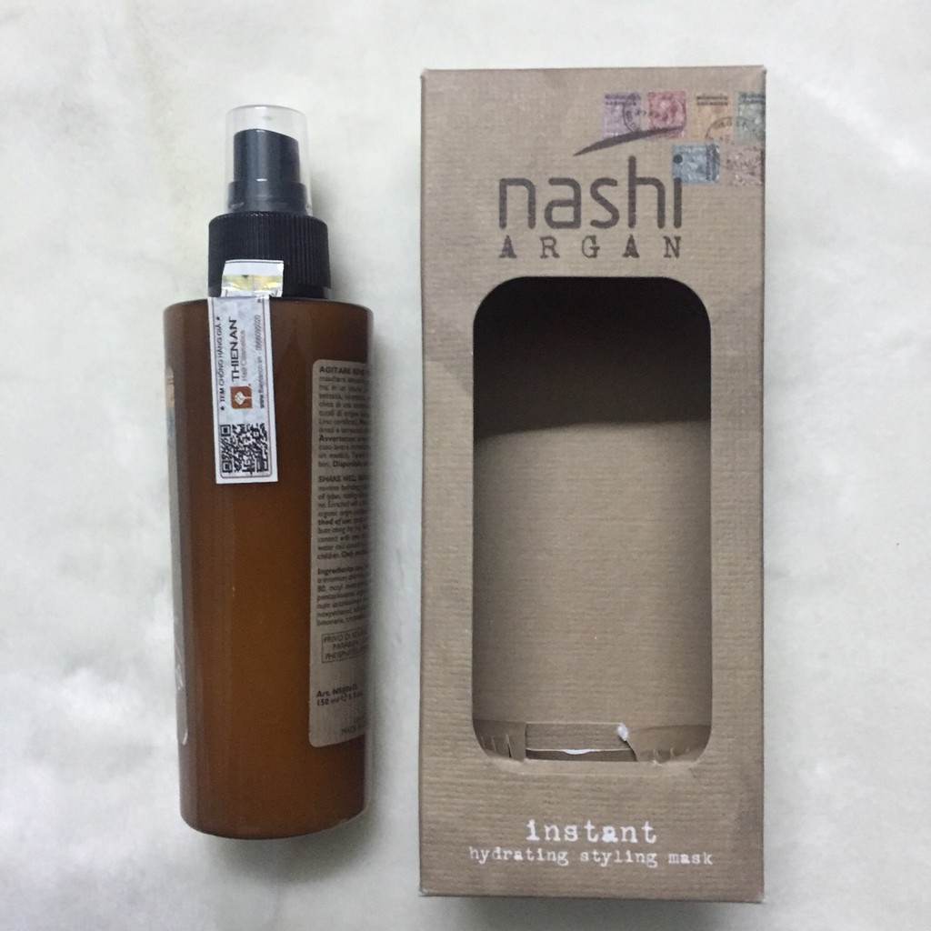 #nashi_argan_italy Xịt dưỡng, xả khô NASHI ARGAN HYDRATING Ý dành cho tóc khô xơ 150ml [sale giá chuẩn]