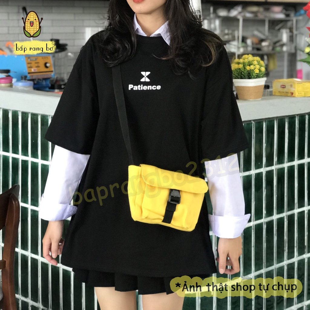 Túi đeo chéo mini vải canvas tote 1 khóa gài có dây kéo