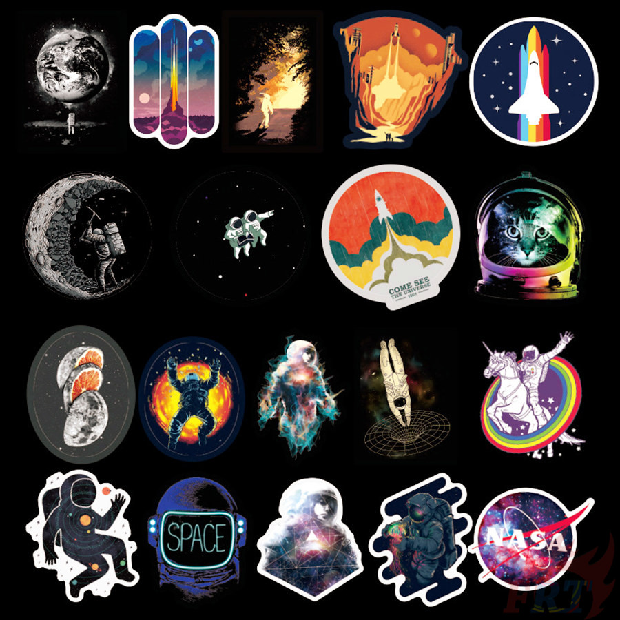 Bộ 100 Sticker Dán Hình Không Gian Nasa - Series 02