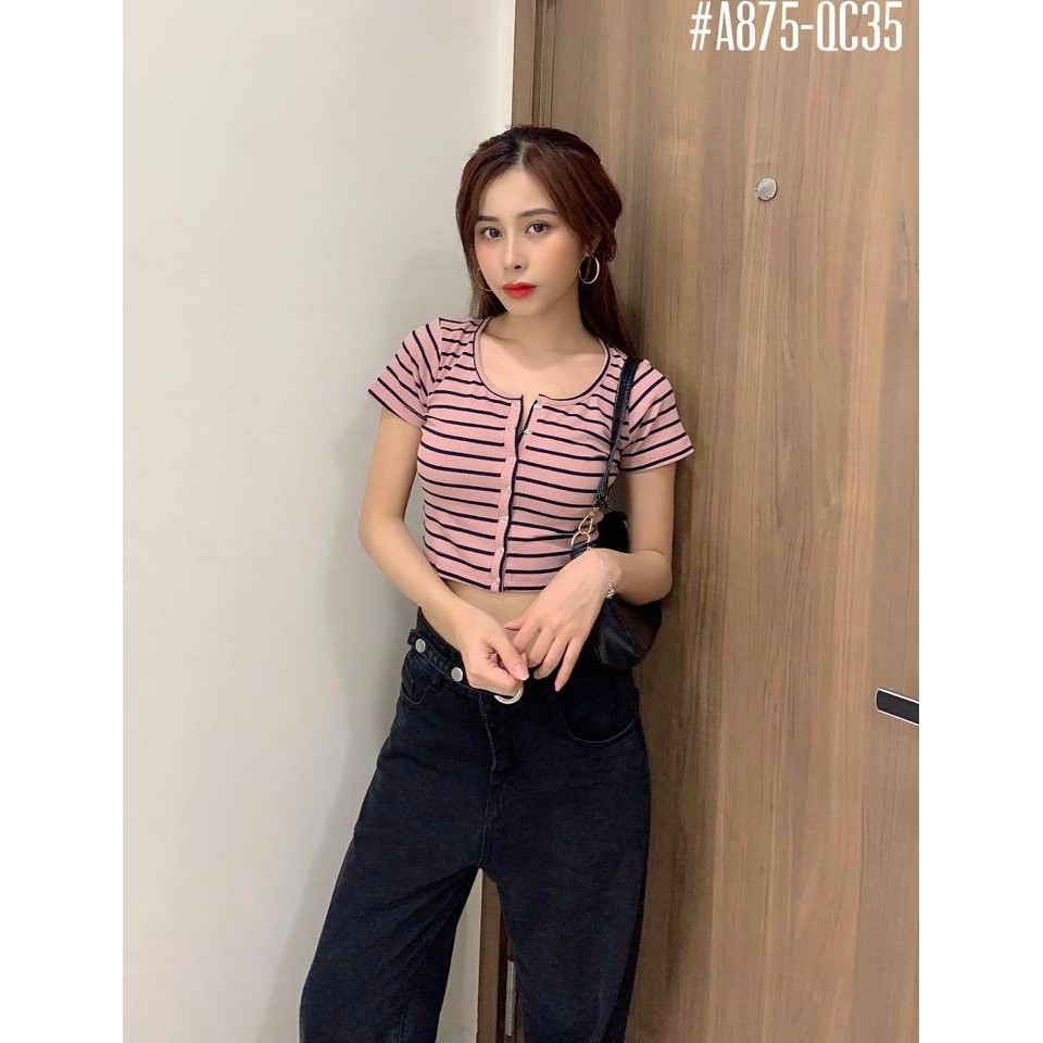 [ SIÊU SALE - HÀNG VNXK ] Áo Croptop Thun Sọc 5 Màu
