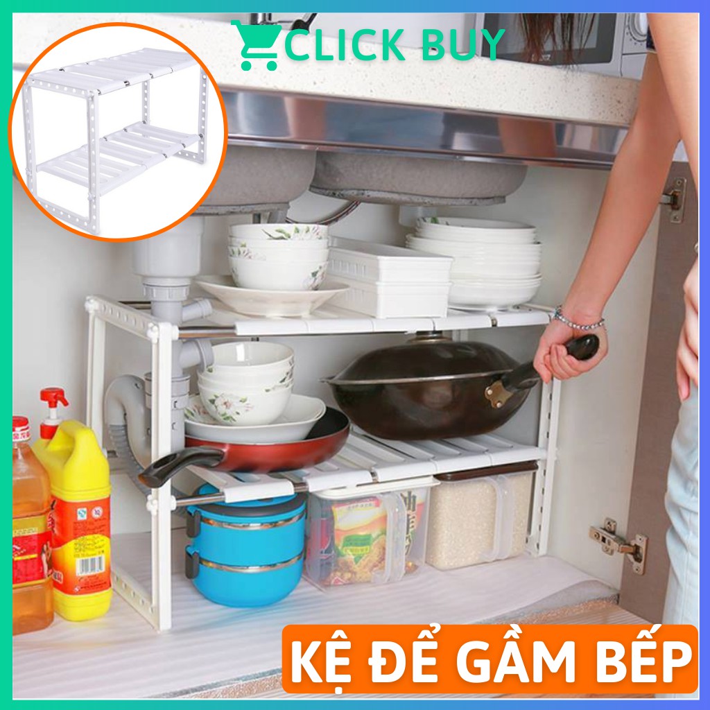 Kệ Để Xoong Nồi Gầm Bếp 2 Tầng ĐA NĂNG Gọn Gàng, Ngăn Nắp KHUNG INOX CHỊU LỰC | BigBuy360 - bigbuy360.vn