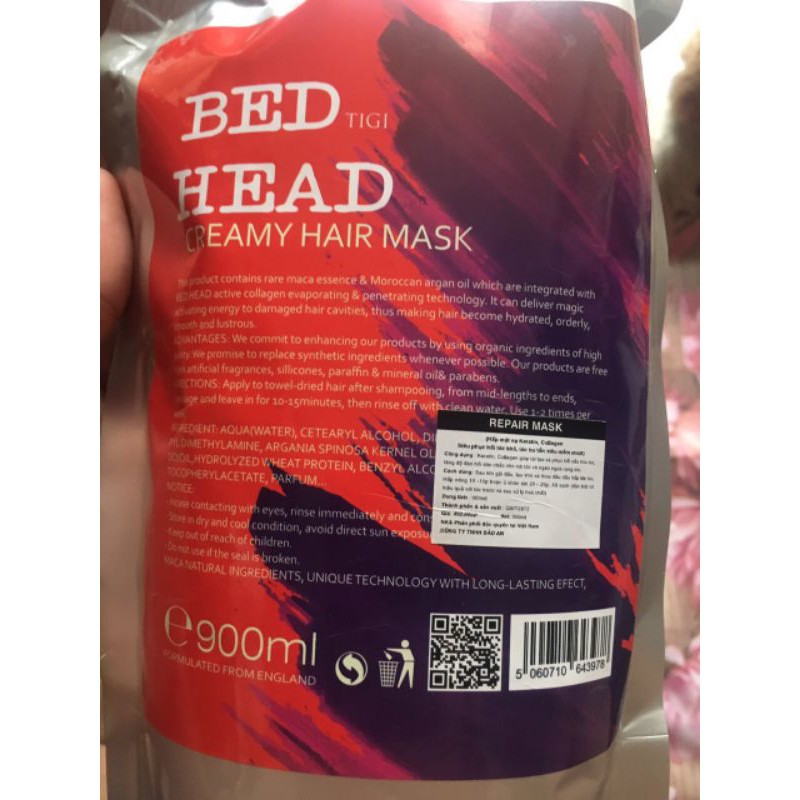 ✅[Chính Hãng] HấpTiGi Bed Head 900ml phục hồi tóc sau hư tổn,hương nước hoa,ngăn ngừa rụng tóc