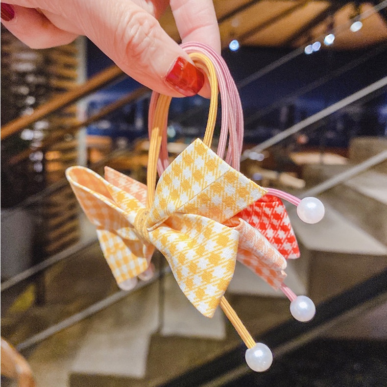 10 Buộc tóc nơ đính hạt Hàn Quốc- hàng xịn