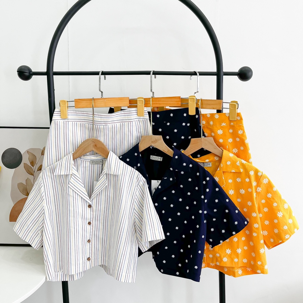 SET SƠ MI SỌC CROPTOP ZAREEN