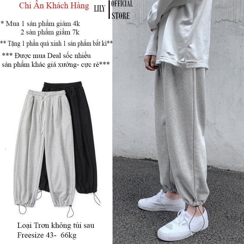 Quần Jogger Nữ- nam- Unisex Dài Ống Rộng Có Bo Rút Dây SIMPLE Ulzzang (ẢNH THẬT)