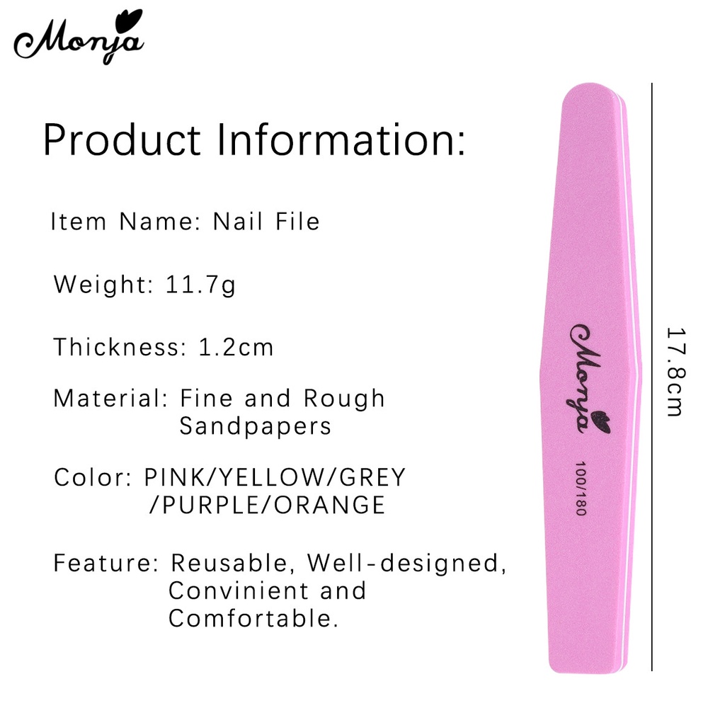 Bộ 5 / 10 / 100 / 180 miếng xốp nhám Monja dùng đánh bóng móng tay tiện lợi