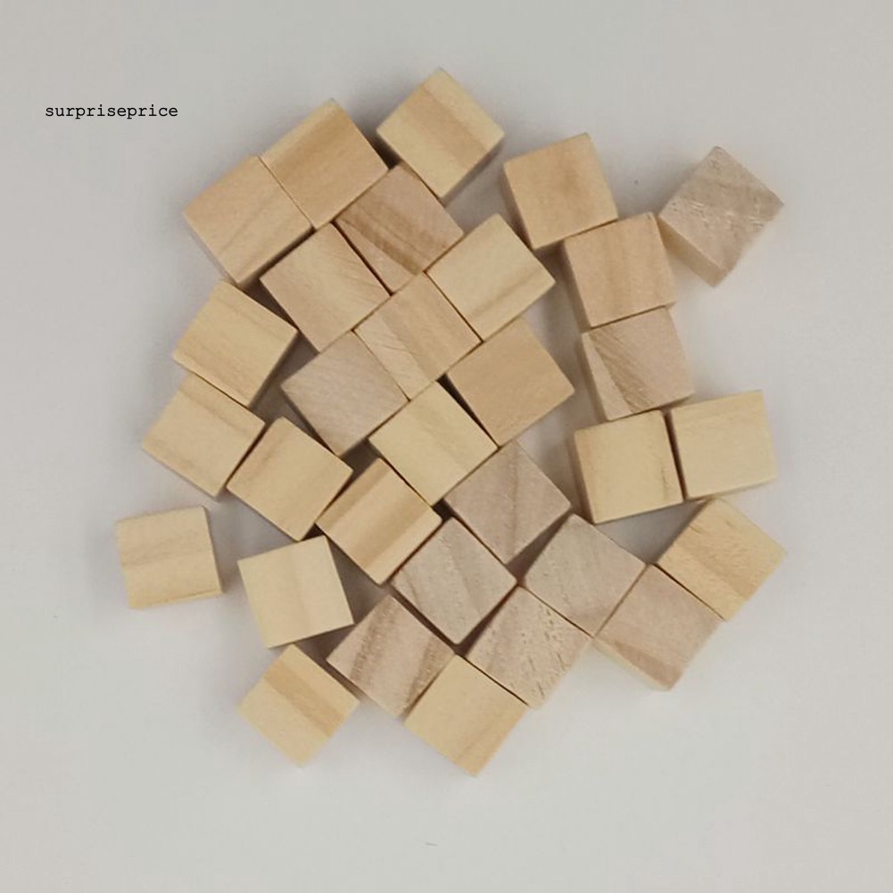 SPP_50 Pcs/20 Pcs/10 Pcs Simple Squares Wooden Sewing Craft Scrapbooking DIY Buttons