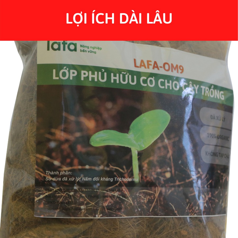 Lớp phủ hữu cơ cho cây trồng LAFA OM9 phủ mát cho cây hoa kiểng, giống mới gieo trồng túi 5dm3