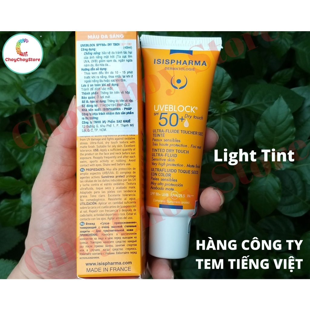 [TEM CTY] ISIS Pharma Uveblock SPF50+ Dry Touch 40mL - Kem chống nắng dành cho da nhờn