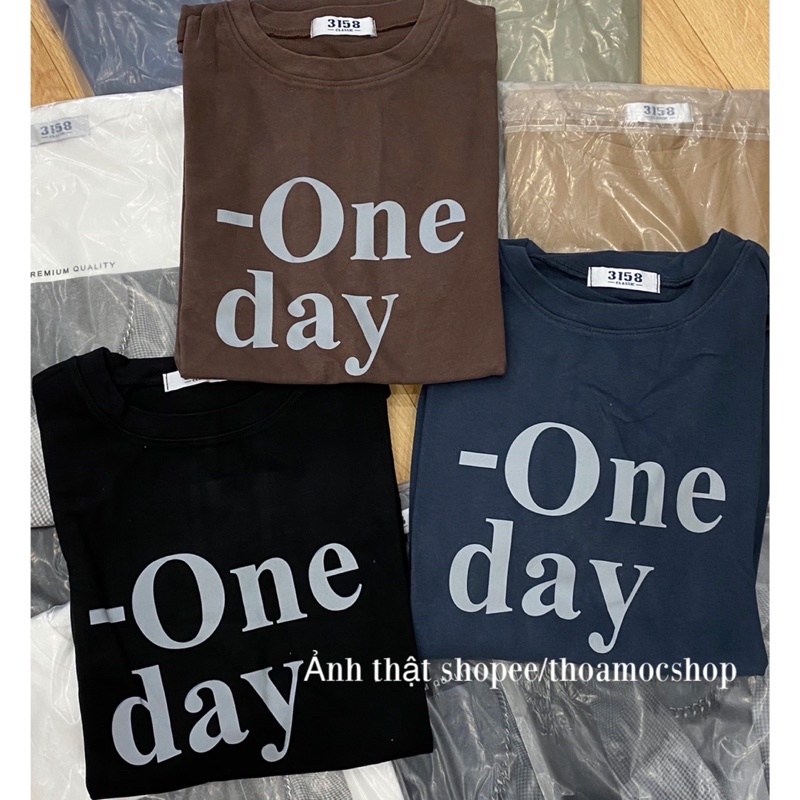 Áo thun chữ ONE DAY - thun 3158