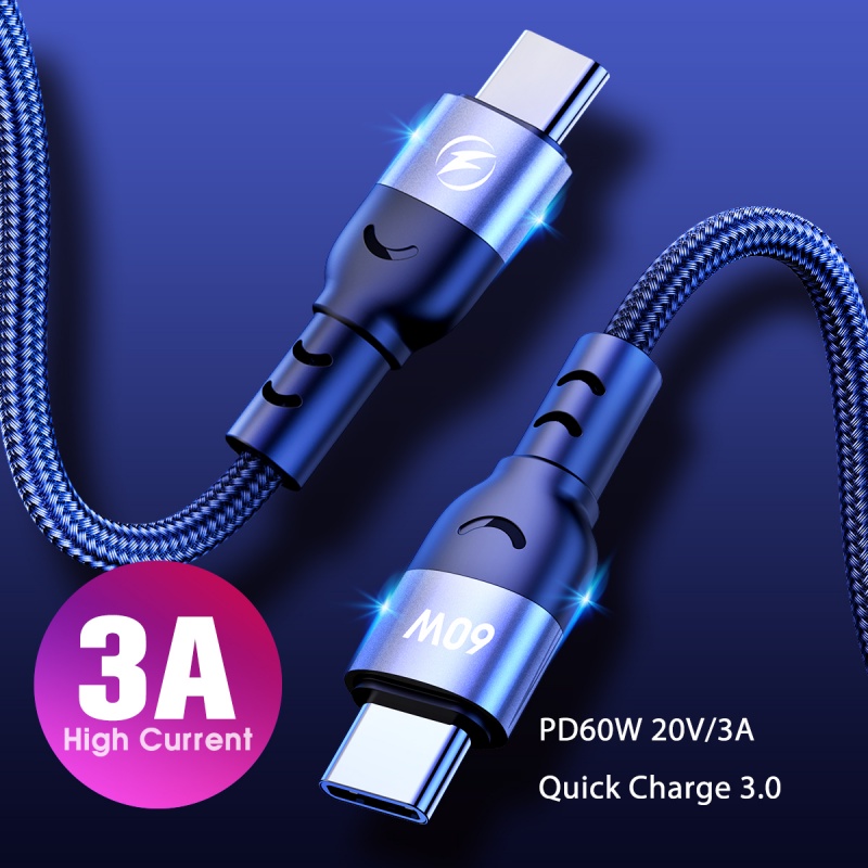 Dây cáp FONKEN đầu cắm USB Type C sang Type C hỗ trợ sạc nhanh PD 60W cho Xiaomi Samsung Galaxy Macbook