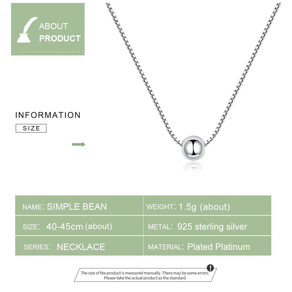 Dây chuyền ngắn Bamoer BSN085 bằng bạc S925 phối mặt đá CZ trong suốt đơn giản thời trang cho nữ