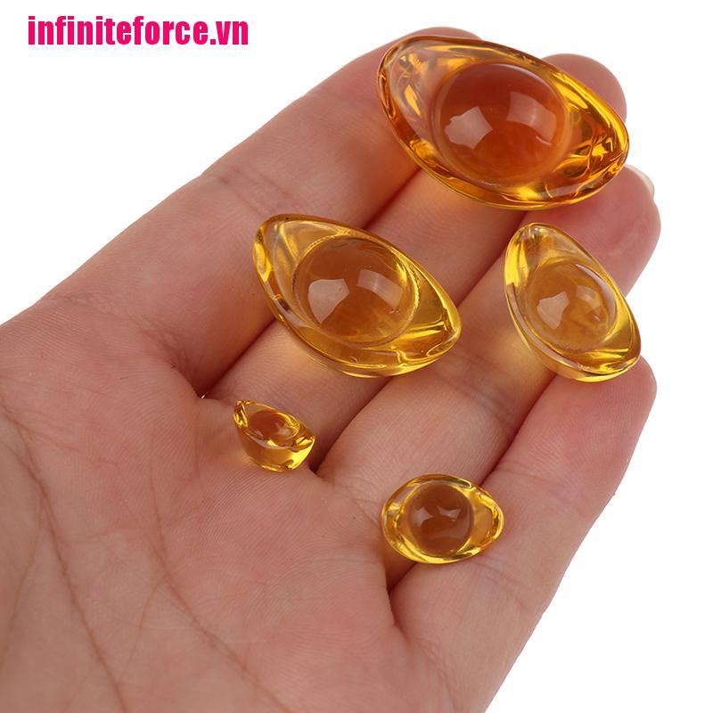 Set 5 phụ kiện trang trí phong thủy hình thỏi vàng may mắn đẹp mắt