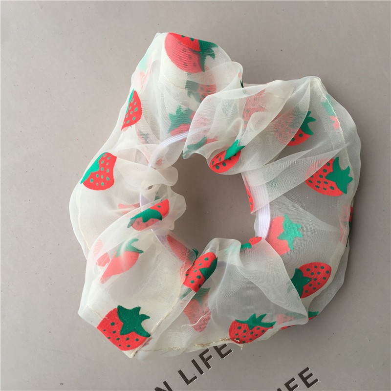 [Mã FASHIONCB231 hoàn tối đa 30K xu đơn 99K] Dây buộc tóc trang trí họa tiết dâu tây xinh xắn | BigBuy360 - bigbuy360.vn