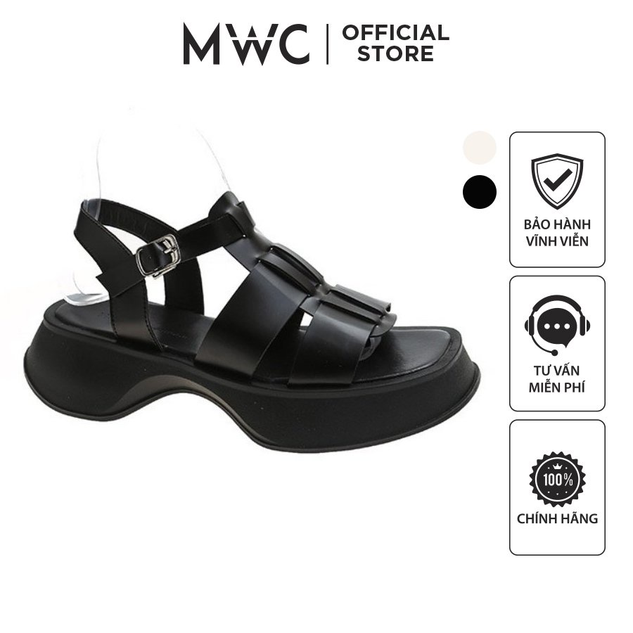 Giày MWC 2950 - Sandal Đế Cao Quai Đan Cách Điệu 5p Hack Dáng Thời Thượng