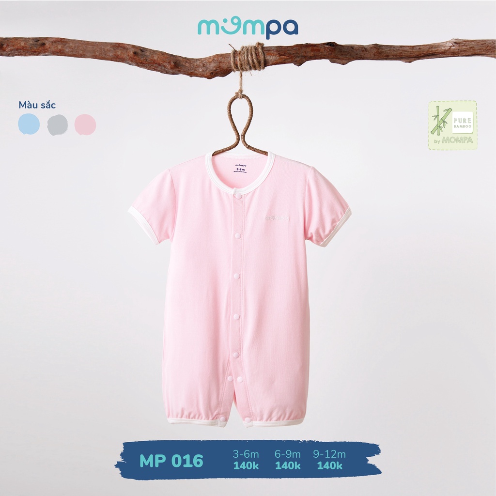 Bộ body liền thân cho bé từ 6-12M thương hiệu Mompa chất sợi tre mềm mại