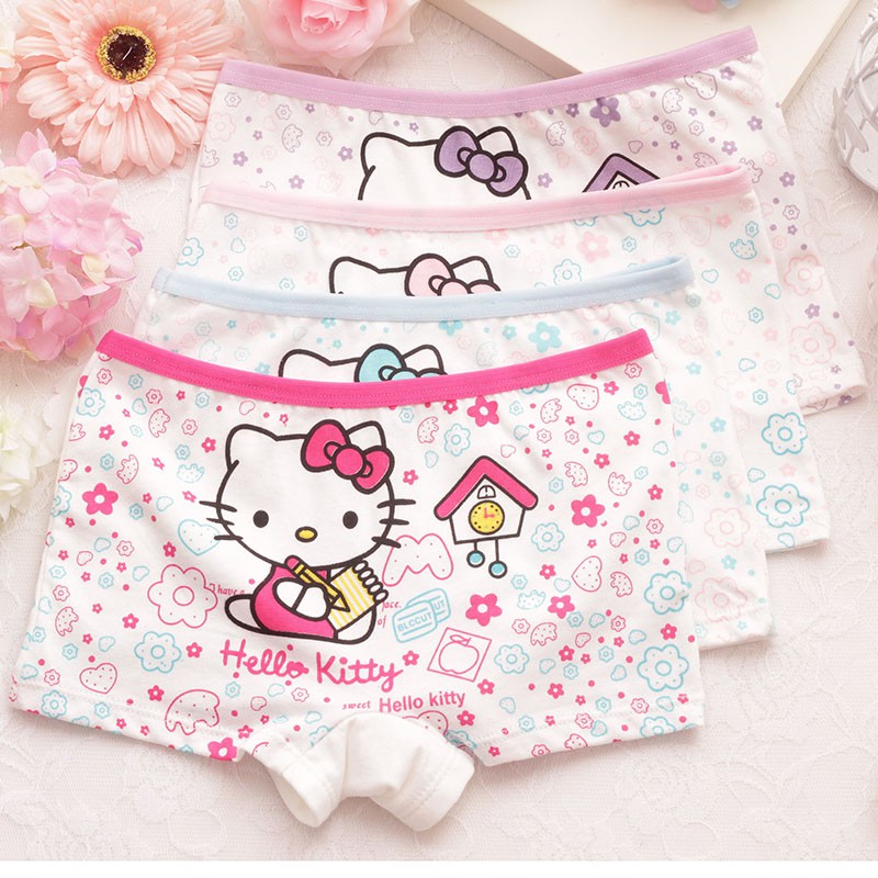 Bộ 3 Quần Lót Boxer In Hình Hello Kitty Cho Bé Gái