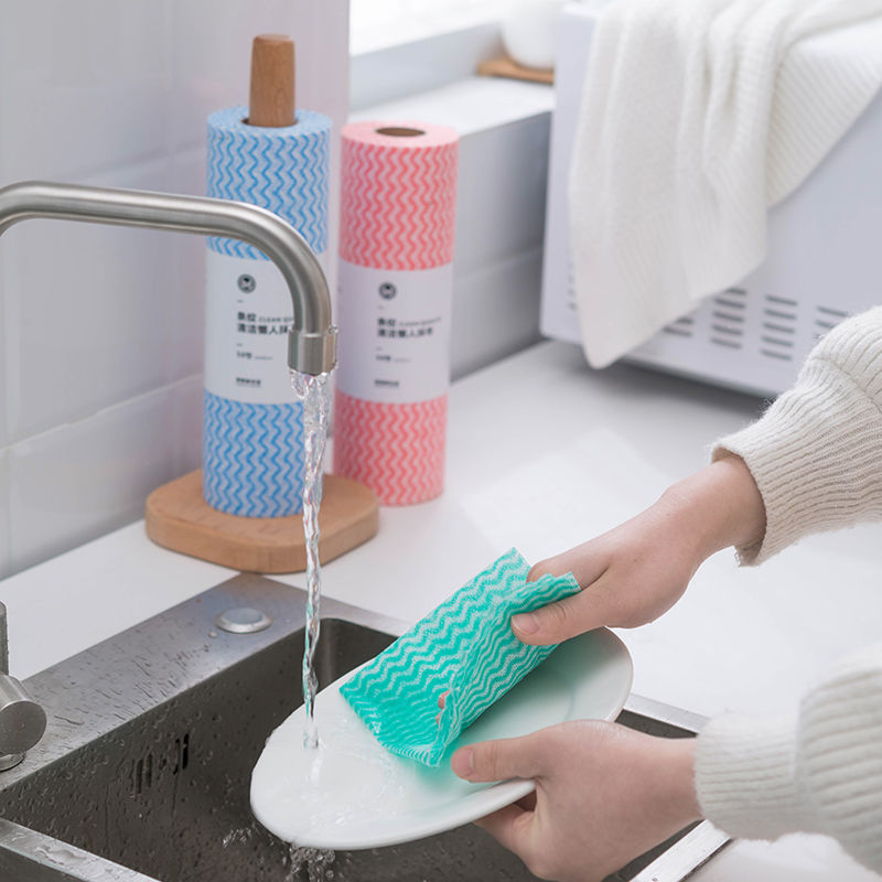 Móc Đơn / Cuộn Khăn Lau Chén Dĩa Làm Từ Vải Không Dệt Sử Dụng Tiện Lợi