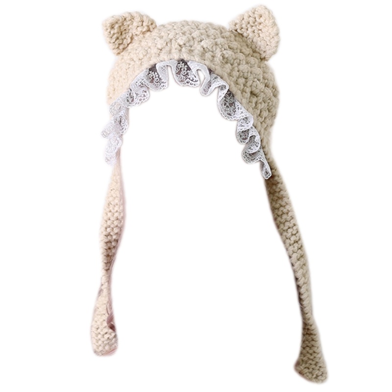 Mũ Dệt Kim Đính Tai Thú Hoạt Hình Dễ Thương Thời Trang Mùa Đông Cho Bé Gái