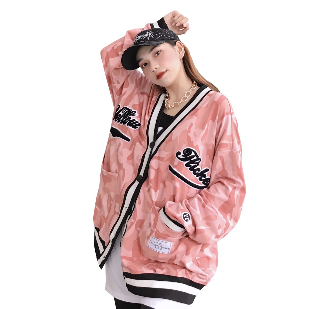 [Mã FAMALLT5 giảm 15% đơn 150k] Áo khoác cardigan YF Camo Pink - UNISEX