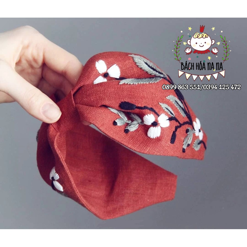 Bộ kit Nguyên liệu DIY tự bạn làm turban, băng đô thêu hoa, hoa xuân hạ thu đông thêu tay, Bách hóa Na Na handmade shop