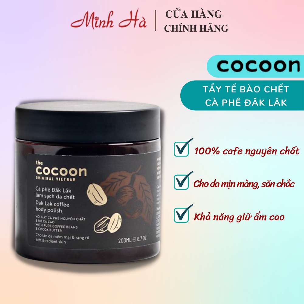 Tẩy tế bào chết toàn thân cà phê Cocoon Dak Lak Coffee Body Polish 200ml