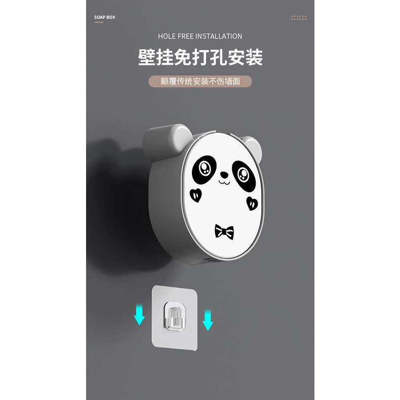 Hộp nhựa đựng xà bông hình gấu trúc dễ thương cute