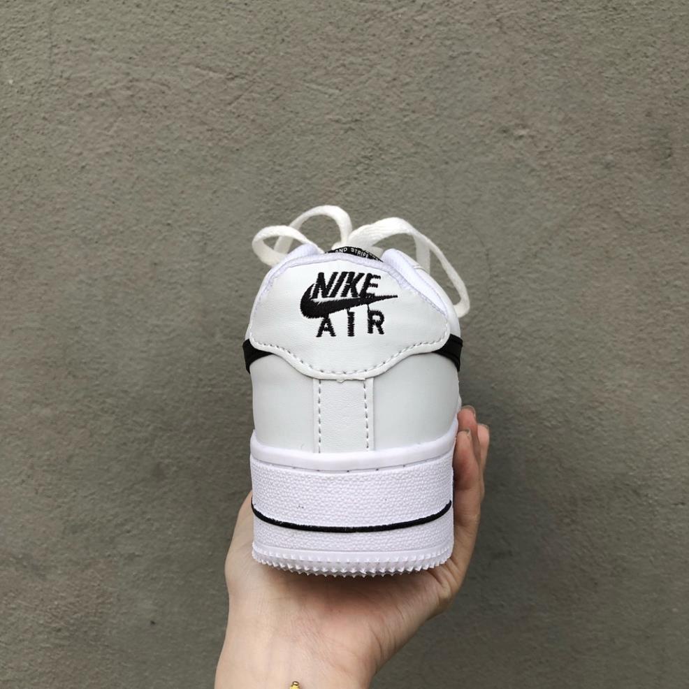 Giày AF1 trắng vệt đen, giày AIR trắng tích đen thấp mới full phụ kiện hàng cao cấp, full size 36-43