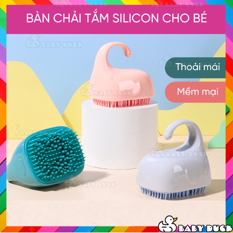 Bàn chải tắm silicon, cọ tắm silicon cho bé, mút tắm massage cho trẻ em ms35798