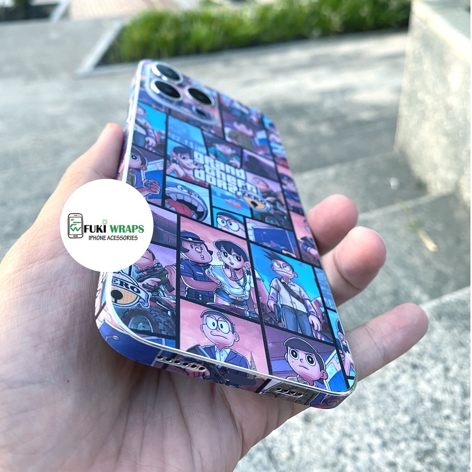 Tấm dán Skin Mặt Sau Doremon FULL VIỀN Dành Cho 13prm , 12prm , 11prm , ip11 , xr , 6p , 7p , ip12 , ip13 - FukiShop