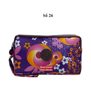 Ví cầm tay 3 ngăn Kipling 18*10 cm