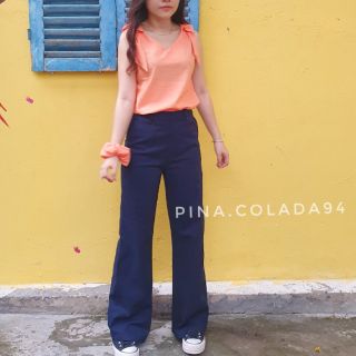 Áo linen cột nơ vai - Hình thật