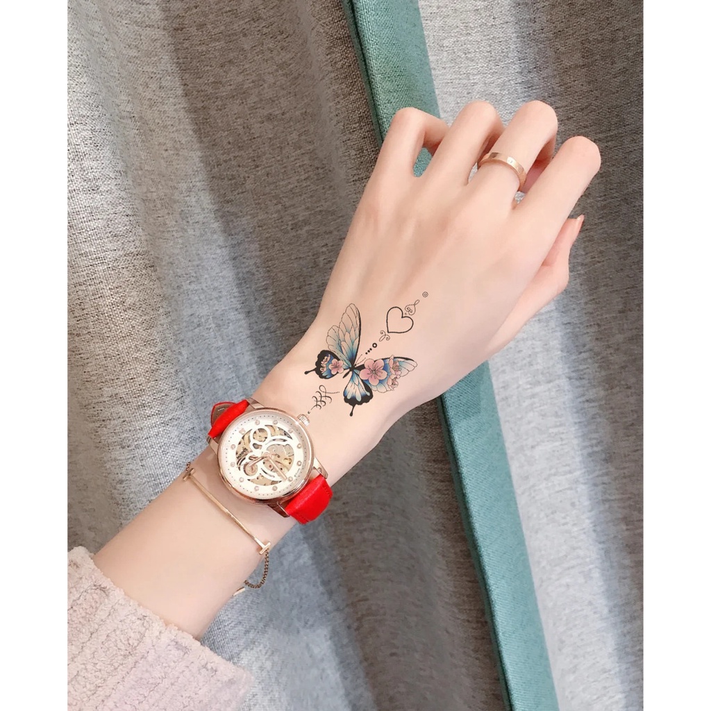 Set 30 hình xăm dán hình bướm 3D nhiều màu sắc cá tính cho nữ