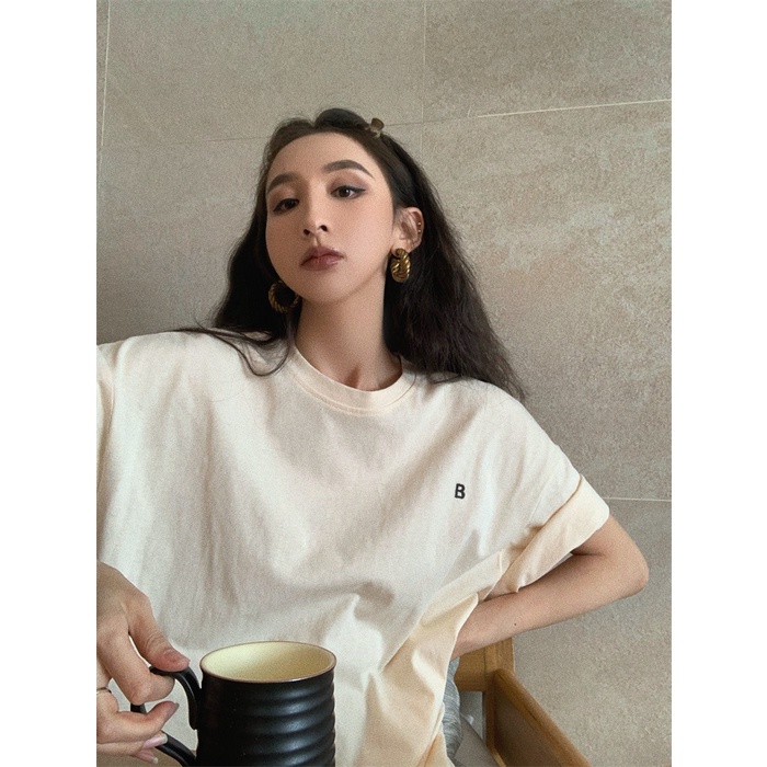 Áo Thun Nữ Ngắn Tay Cổ Tròn Thời Trang Hàn