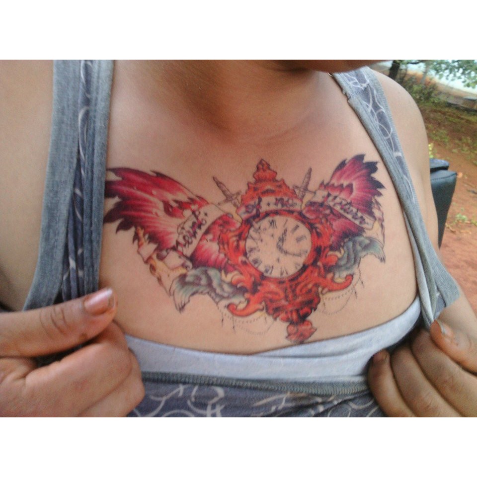 [ SIÊU GIẢM GIÁ TATTOO NAM ] Hình xăm dán tatoo cánh đồng hồ - miếng dán hình xăm đẹp dành cho nam