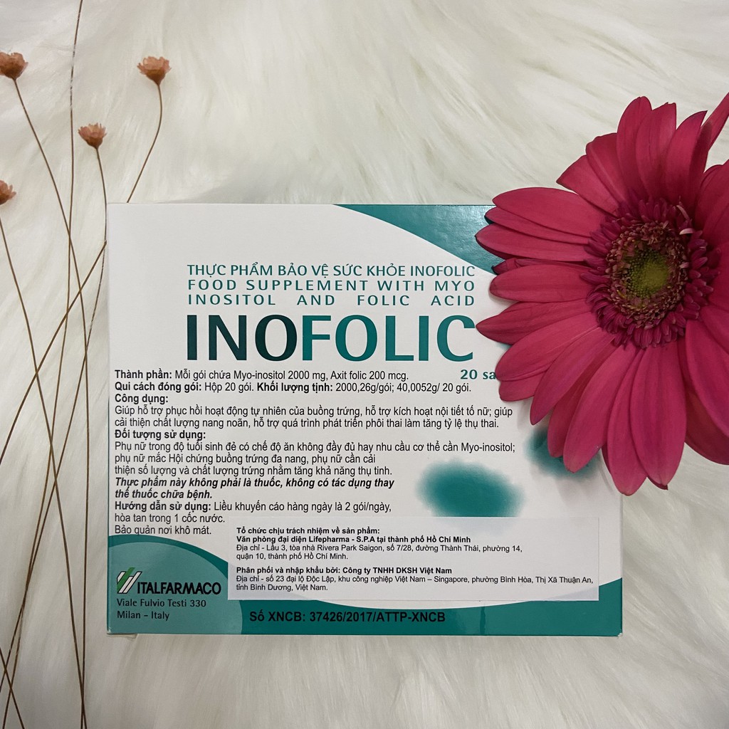 INOFOLIC Bột hòa tan giúp tăng khả năng thụ thai & điều hòa rụng trứng, cân bằng Hócmôn