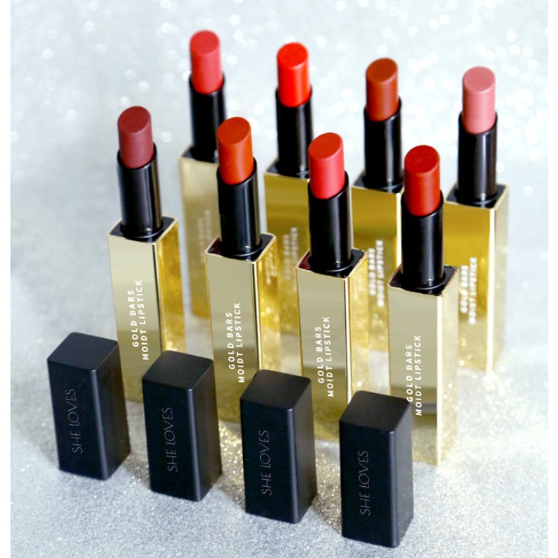 son thỏi lên màu chuẩn Sheloves Gold Bars Lipstick Moisturing 3.8g