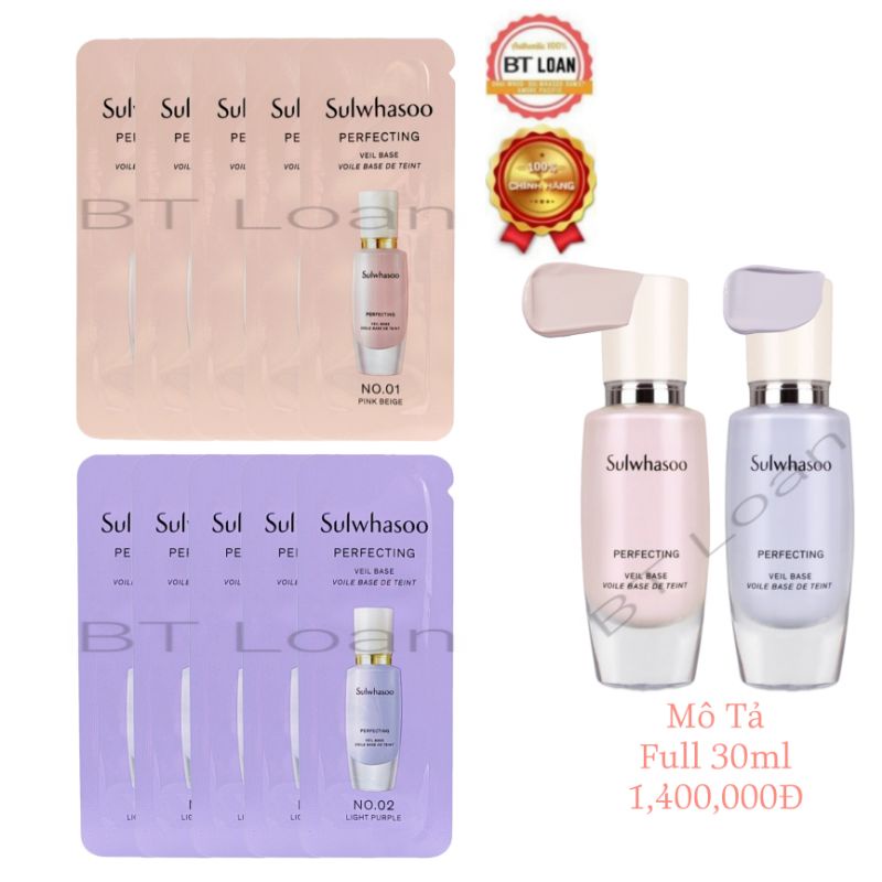 Kem lót trang điểm giúp cân bằng kết cấu tông da, tối ưu hóa độ sáng mịn cho làn da sulwhasoo Perfecting Veil Base