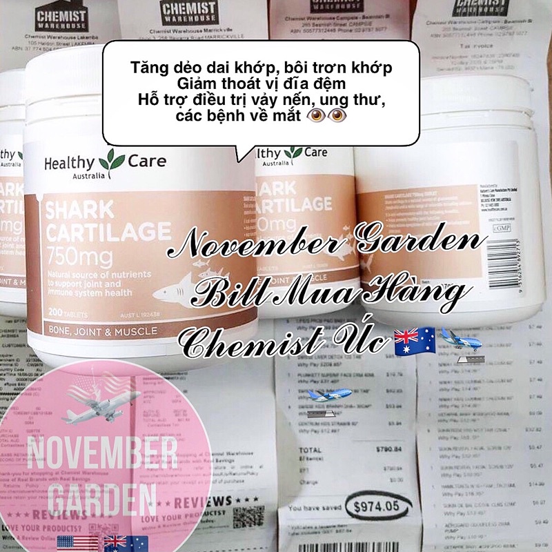 Sụn vi cá mập shark cartilage 200 viên của Úc