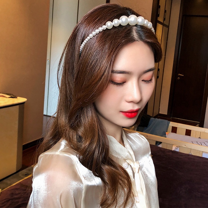 Băng Đô Cài Tóc Đính Ngọc Trai Phong Cách Hàn Quốc
