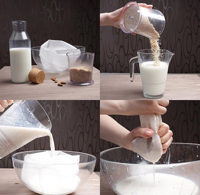 Túi lưới lọc trà, sữa hạt, làm cream cheese (có chốt đen)