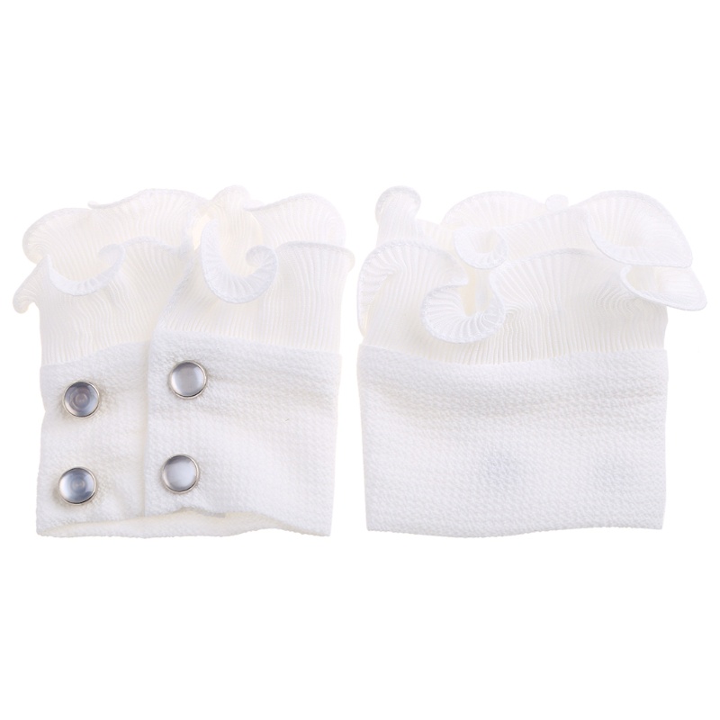 Han Cổ Tay Áo Loe Xếp Ly Màu Trơn Có Thể Tháo Rời Trang Trí