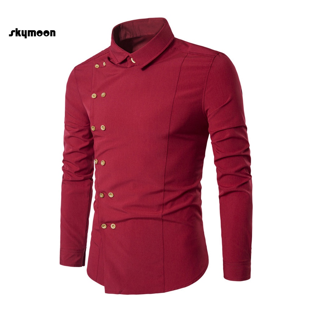 Áo sơ mi vạt chéo thời trang công sở mùa thu cho nam